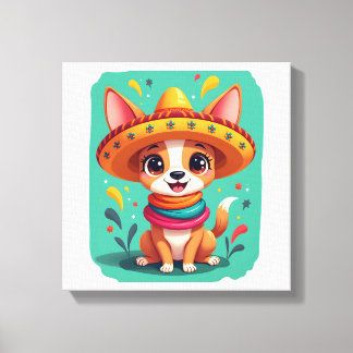 Toile Chihuahua Mexique Cinco de Mayo Chien Drôle (