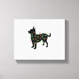 Toile Chihuahua Noël lumières Noël Cadeau de Noël pour A