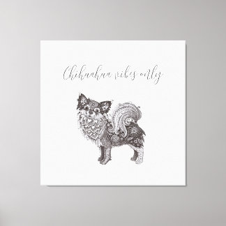 Toile Chihuahua Vibes Premium Wrapped Canvas Art