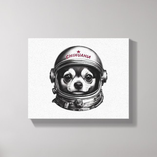 Toile Chihuahua, voyageur Rétro de l'Espace de Chien Sov (Recto)