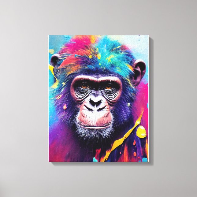 Toile Chimpanzé Ape Animal Discovery Adventure Nature (Recto)