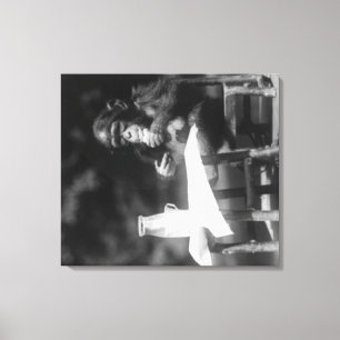 Toile Chimpanzé assis à table au zoo national