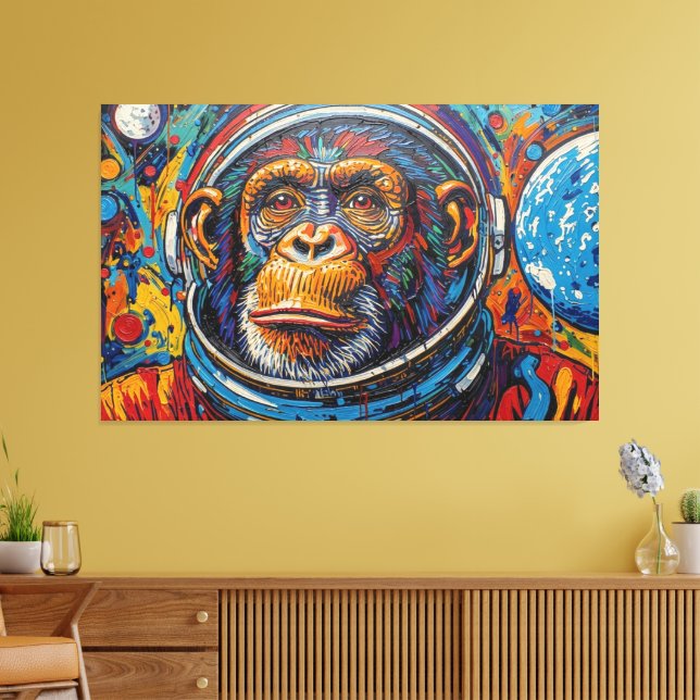 TOILE CHIMPANZÉ DANS L'ESPACE (Insitu(Salon))