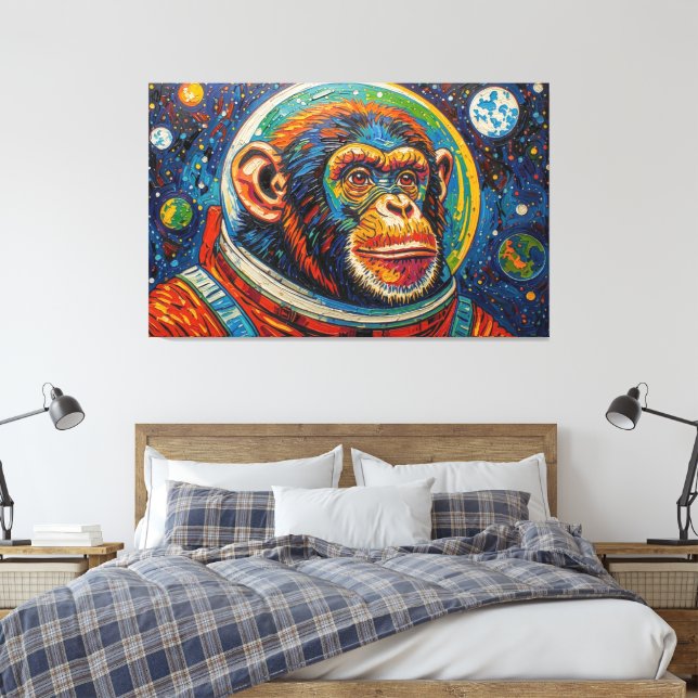 TOILE CHIMPANZÉ DANS L'ESPACE-9 (Insitu(Chambre))