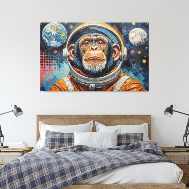 TOILE CHIMPANZEE IN SPACE-15 (Insitu(Chambre))