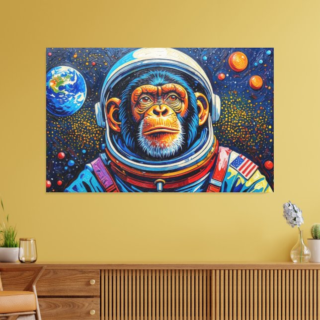 TOILE CHIMPANZEE IN SPACE-2 (Insitu(Salon))