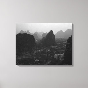 Toile Chine vintage Guilin vue d'ensemble de la ville