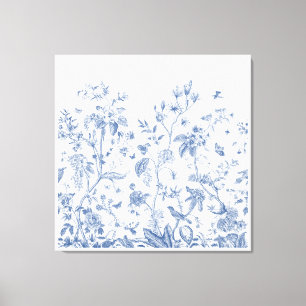 Toile Chinoiserie classique bleue et blanche