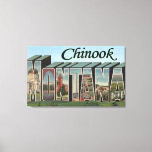Toile Chinook, Montana - grandes scènes de lettre