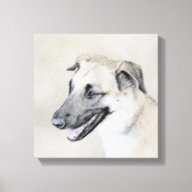Toile Chinook (Oreilles Laissées) Peinture - Art Chien o (Recto)