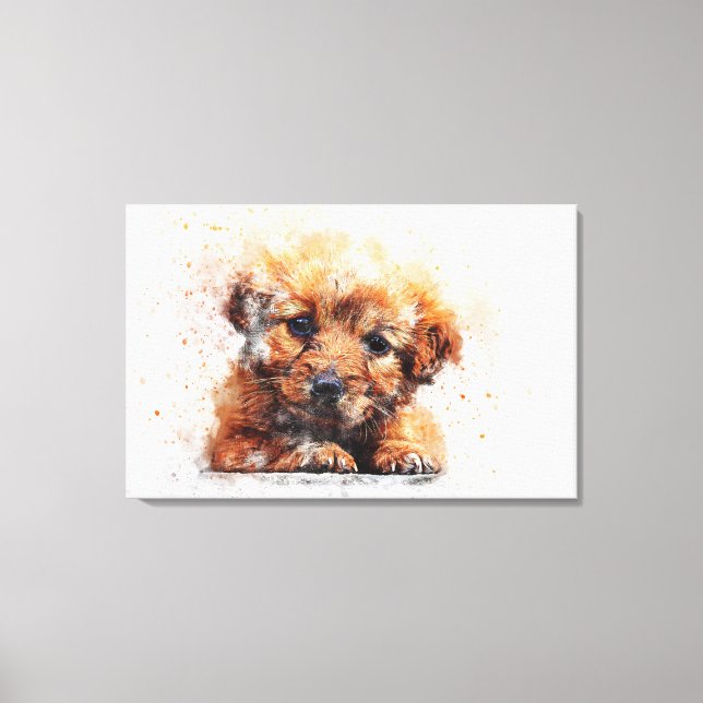 Toile Chiot aquarelle (Recto)