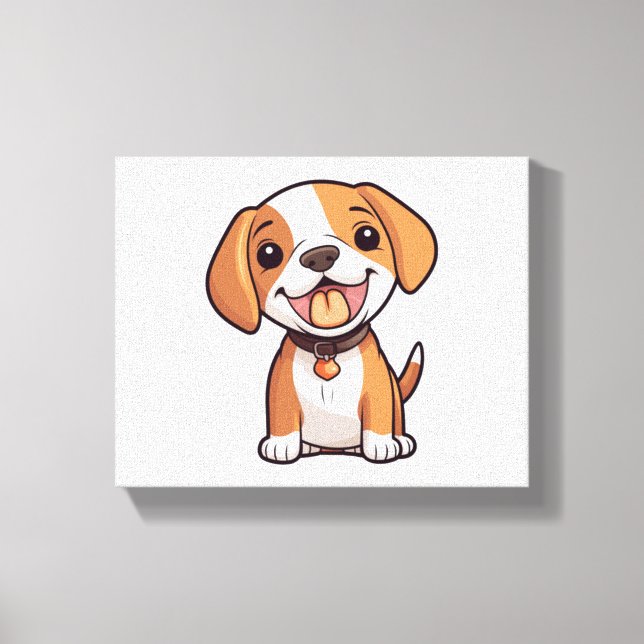 Toile Chiot Beagle Kawaii (Recto)