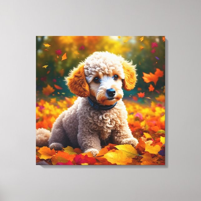 Toile Chiot de canicule d'abricot dans les feuilles d'au (Recto)