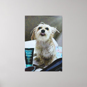 Toile Chiot mignon 40" drôle de Morkie x 60" copie de