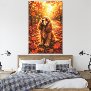 Toile Chiots Cocker Spaniel Lumière d'Automne – Avant-go