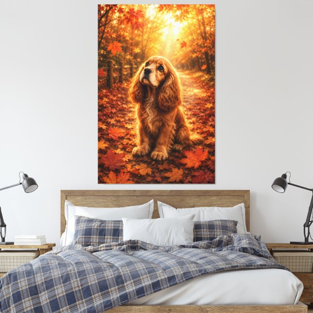 Toile Chiots Cocker Spaniel Lumière d'Automne – Avant-go (Insitu(Chambre))