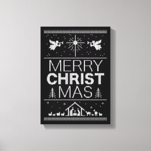 Toile Chirurgie de Noël doux noir - religieux