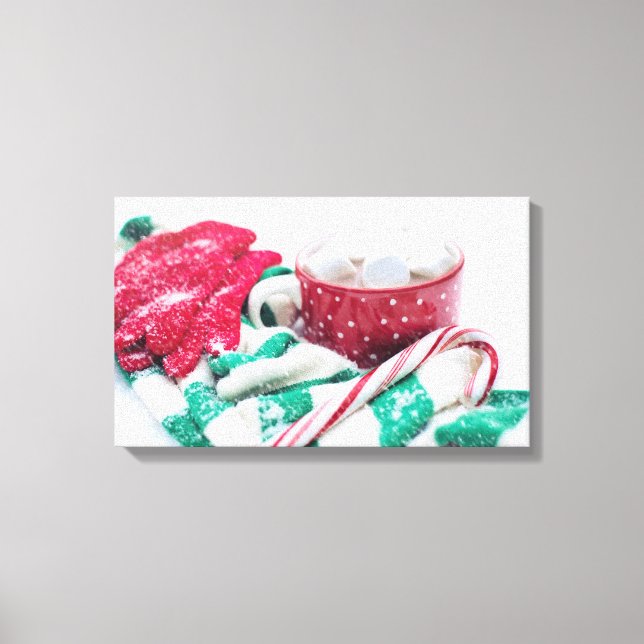 Toile Chocolat chaud et Sucre de canne Noël (Recto)