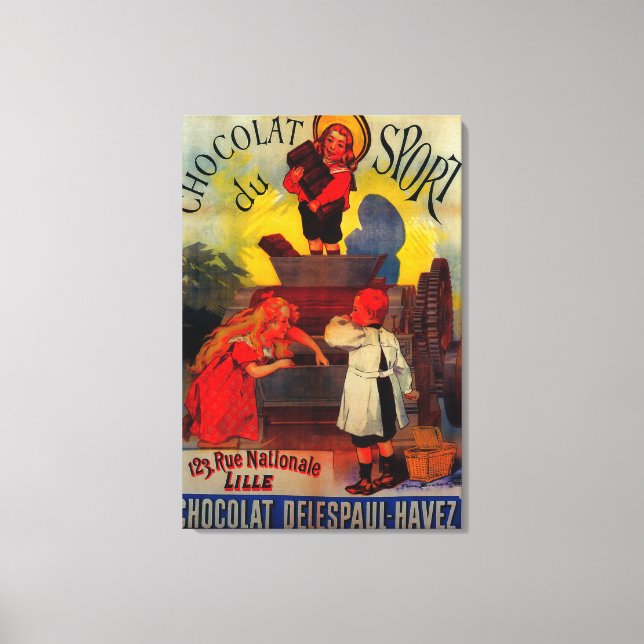 Toile Chocolat du Sport Poster Vintage Europe (Recto)