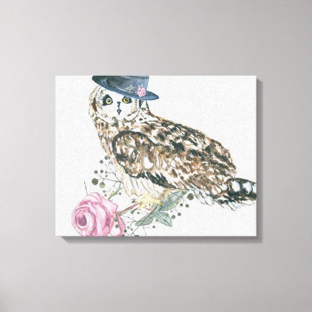 Toile Chouette aquarelle (Recto)