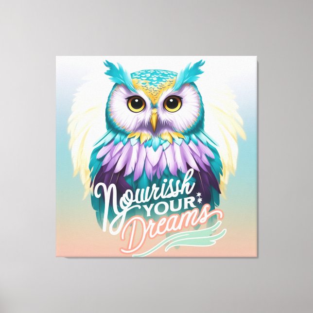 Toile "Chouette majestueuse avec un message motivationne (Recto)