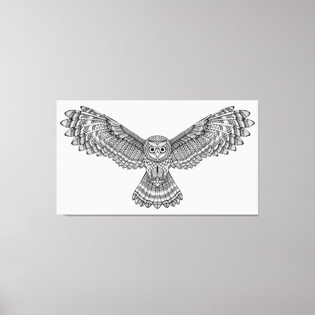 Toile Chouette volante Zendoodle 6 (Recto)