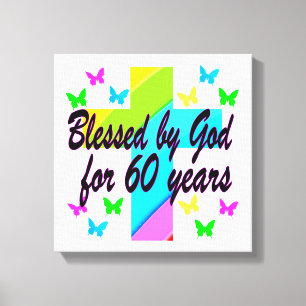 TOILE CHRÉTIEN 60 ANNIVERSAIRE CROSS DESIGN