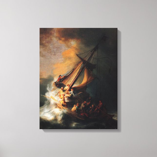 Toile Christ en tempête sur le lac Genezareth par Rembra (Recto)