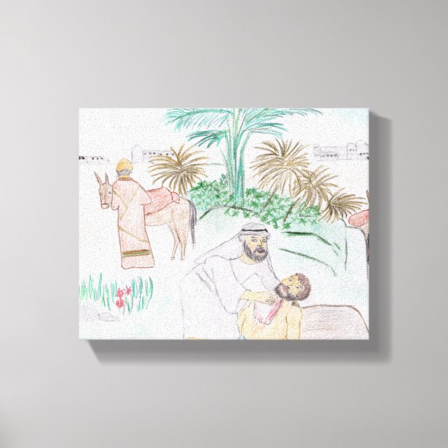 Toile Christian Artwork Le bon samaritain (Recto)