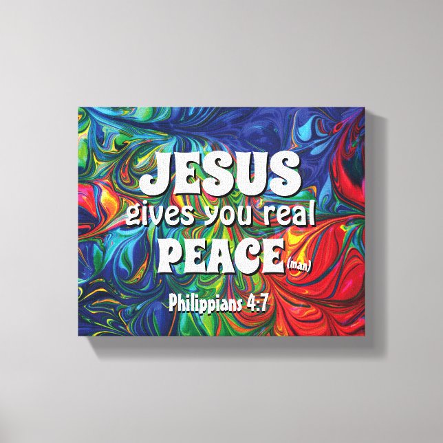 Toile Christian JESUS VOUS DONNE UNE VRAIE PAIX Inspirat (Recto)