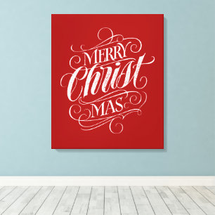 Toile Christian Joyeux Noël Chalk en rouge