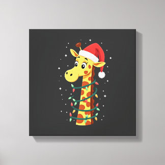 Toile Christmas Giraffe Santa Hat Lights Giraffe Men Wom