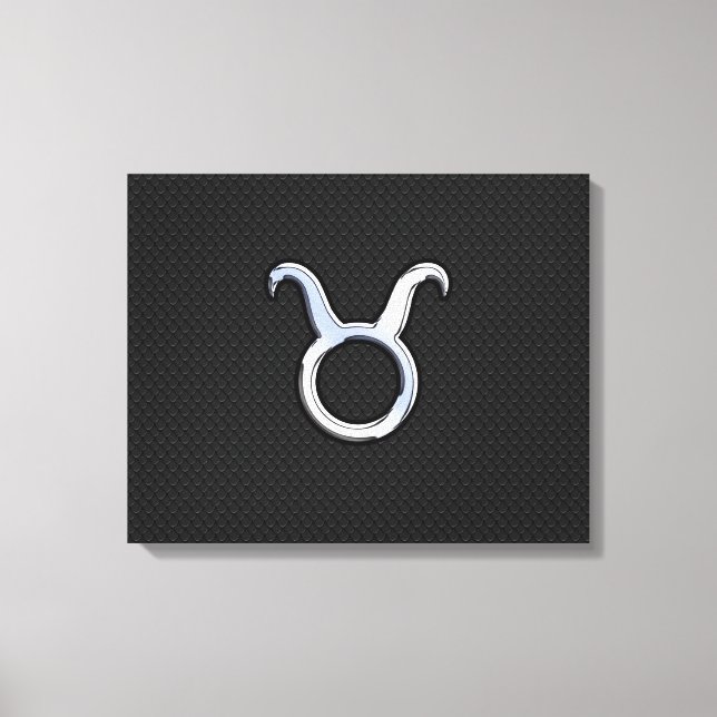 Toile Chrome Argent Comme Taurus signe Zodiac (Recto)