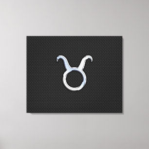 Toile Chrome Argent Comme Taurus signe Zodiac