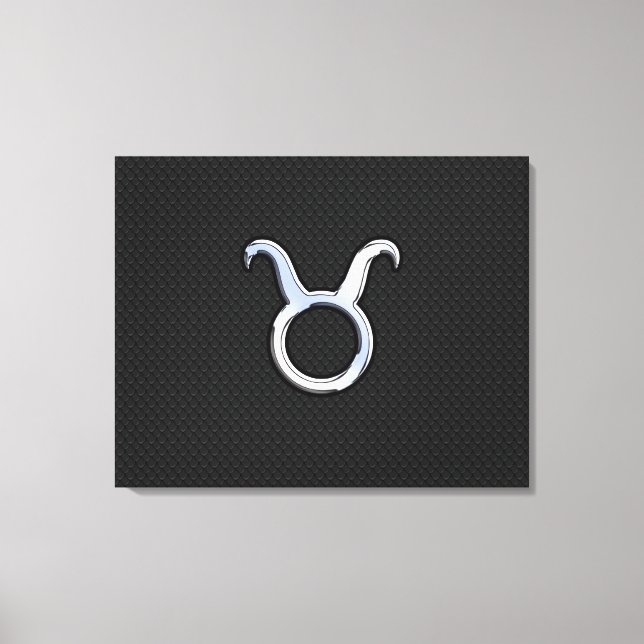 Toile Chrome Argent Comme Taurus signe Zodiac (Recto)