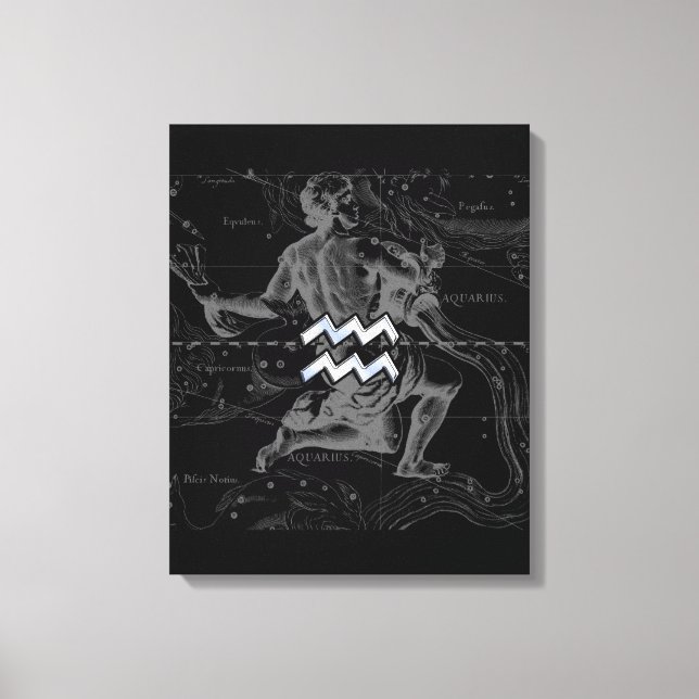 Toile Chrome comme Aquarius Zodiac Connexion Hevelius (Recto)