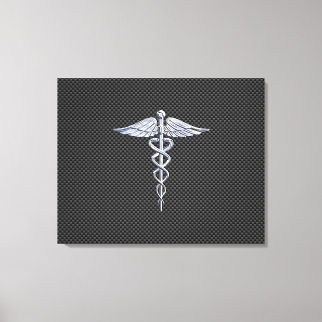Toile Chrome Comme Caduceus Symbole Médicale Fibre de ca (Recto)