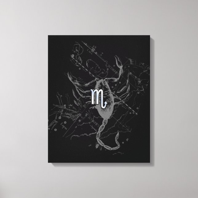 Toile Chrome Style Scorpio Zodiac Symbole sur Hevelius (Recto)