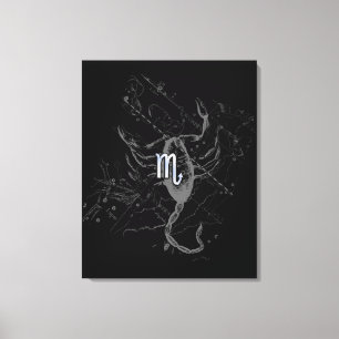 Toile Chrome Style Scorpio Zodiac Symbole sur Hevelius
