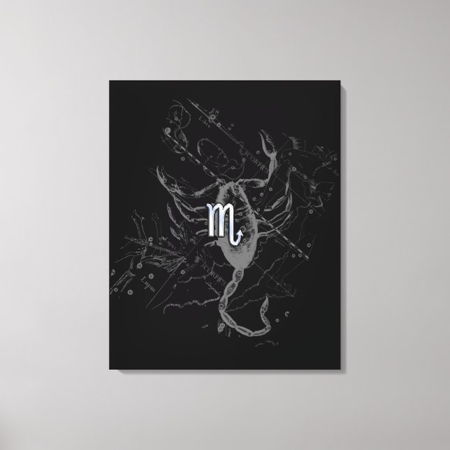 Toile Chrome Style Scorpio Zodiac Symbole sur Hevelius (Recto)