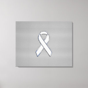 Toile Chrome White Ribbon Sensibilisation Fibre de carbo