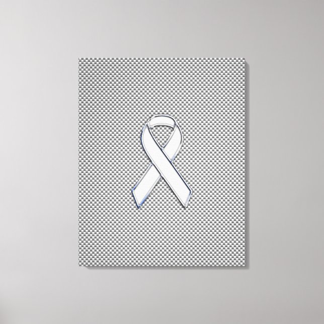 Toile Chrome White Ribbon Sensibilisation Fibre de carbo (Recto)
