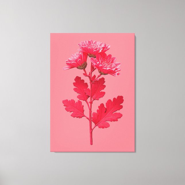 Toile Chrysanthème rose  (Recto)