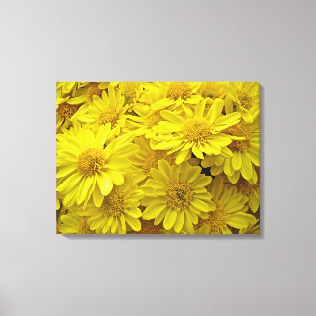 Toile Chrysanthèmes jaune soleil (Recto)