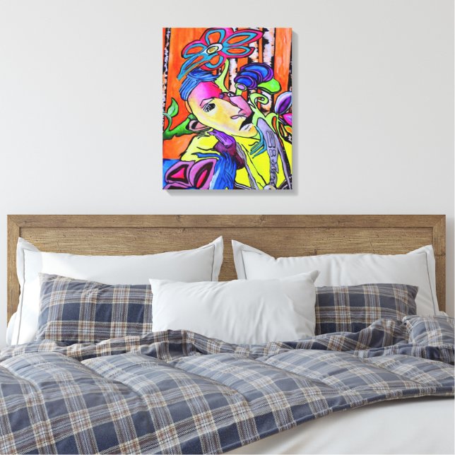 Toile Chuchotements de Couleurs – Peinture Cubiste du Su (Insitu(Chambre))