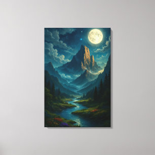 Toile Chuchotements de la Vallée au Clair de Lune Impres