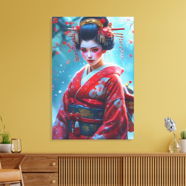 Toile Chuchotements d'une Maiko cramoisie (Insitu(Salon))