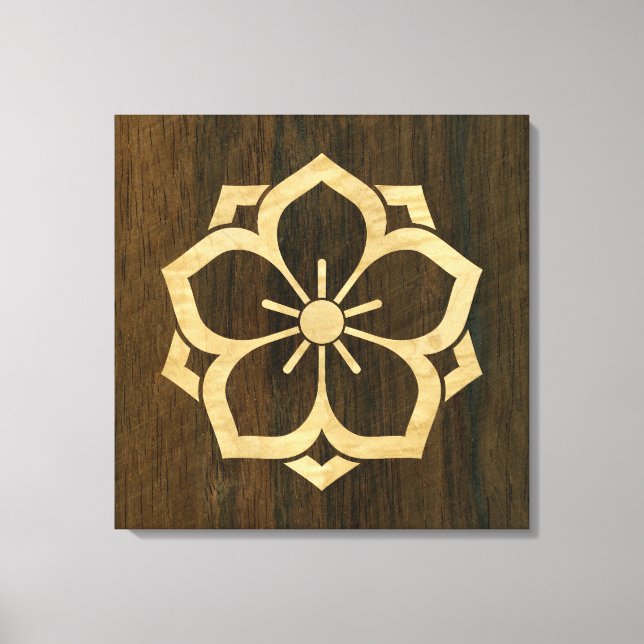 Toile Chuinyaekikyo Japonais Kamon cerise en fleurs Bois (Recto)