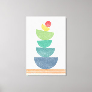 Toile Chute de l'abstrait orange au milieu du siècle