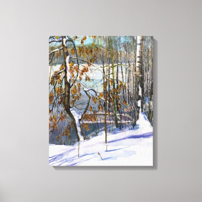 Toile Chute de neige aquarelle peinture (Recto)
